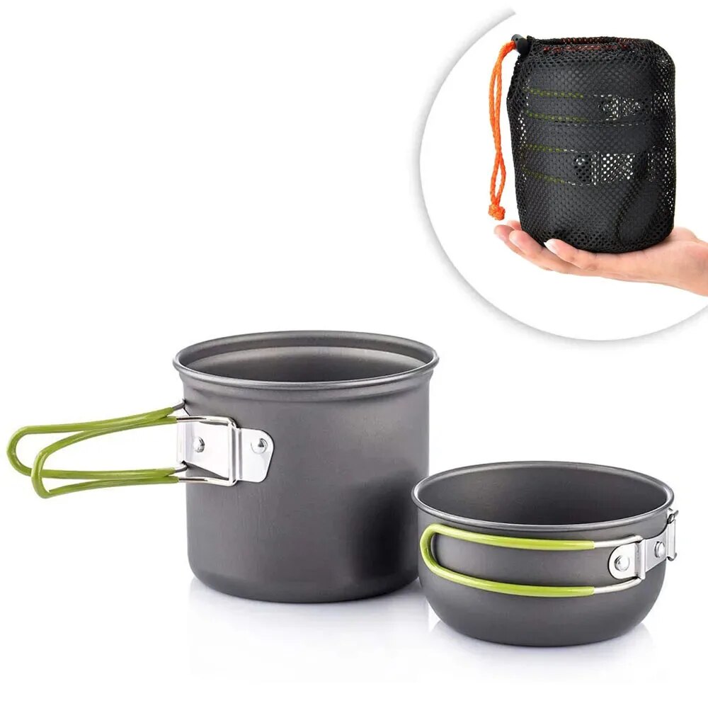 Camping Cooking Full Set - Camping Cookware Mess Kit Ultralight Camping