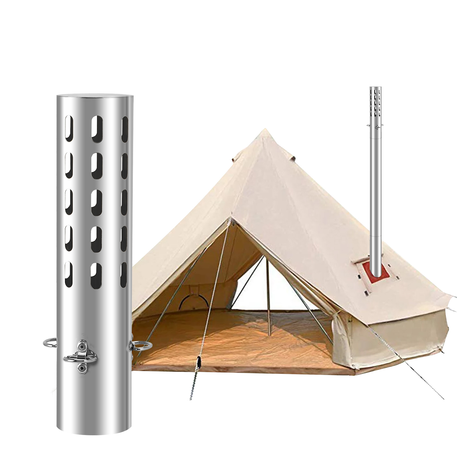 Charcoal Chimney Starter - Camping Tent Stove Chimney Parts Spark