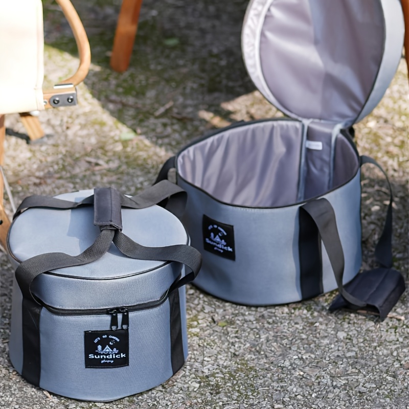 Camping Outdoor Cooking Set - Camping Cookware Barrel Storage Bucket Zipper