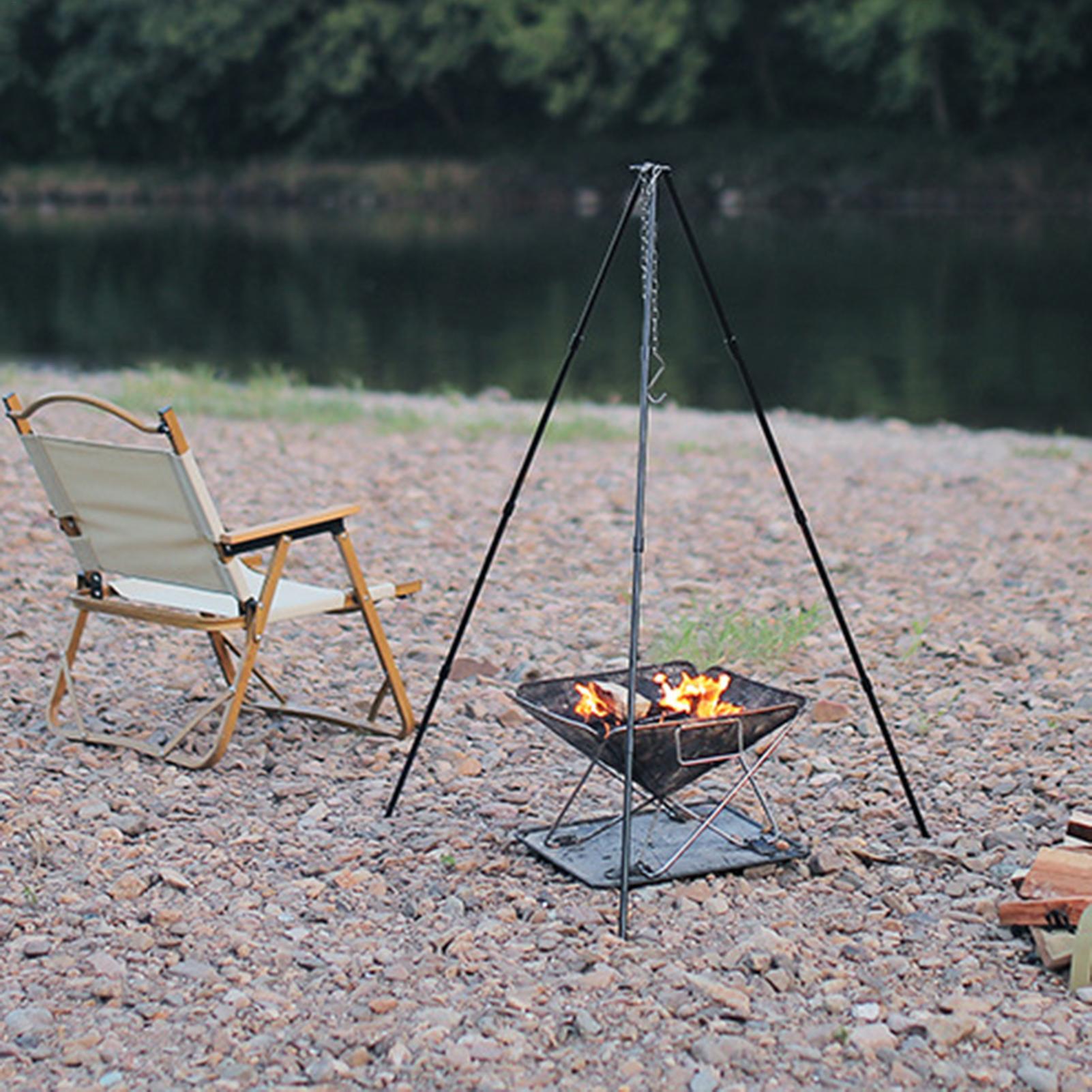 Camping Hanging Cooking Pot - Outdoor Large Bonfire Tripod Portable Camping