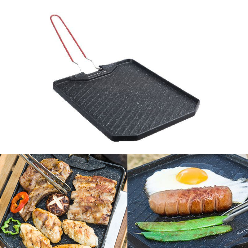 Camping Cooking Wok - Outdoor camping barbecue pan Household non-stick