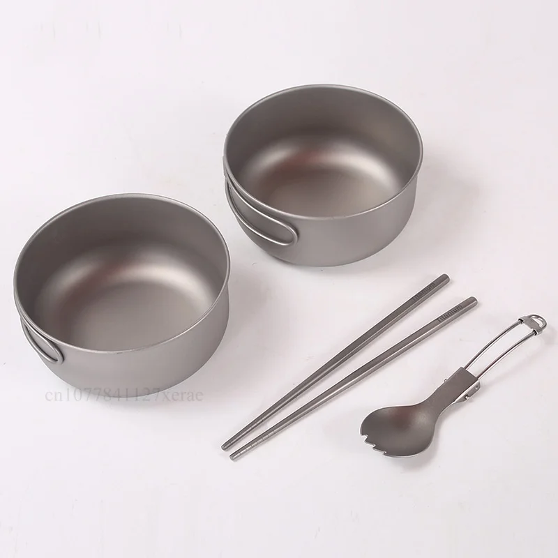 Camping Hanging Cooking Pot - Pure Titanium Camping Cookware Set 500ml