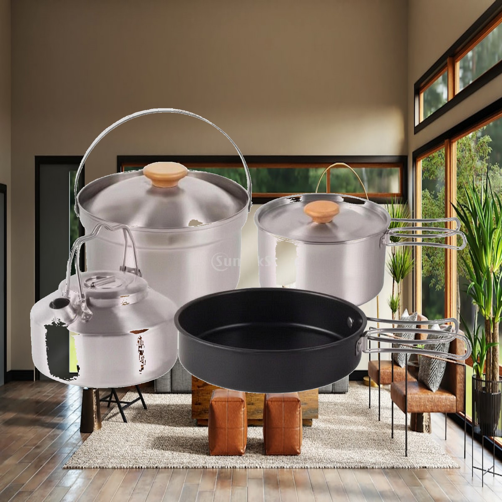4 Pieces Stainless Steel Camp  - Camping Cooking Set For 4 recension och pris