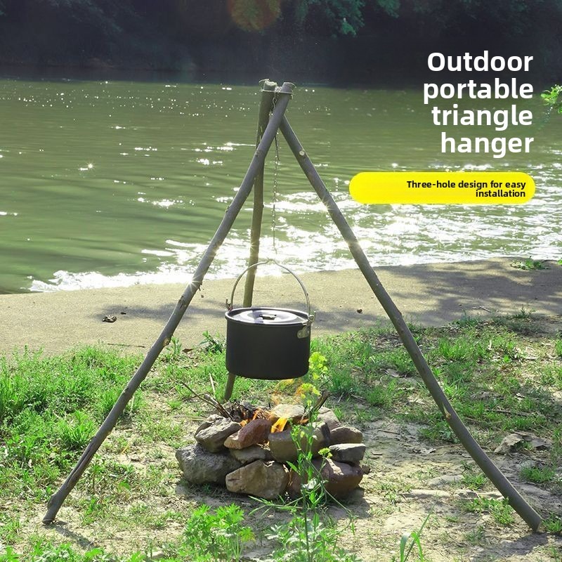 Outdoor BBQ Tripod Portable De - Camping Hanging Cooking Pot recension och pris