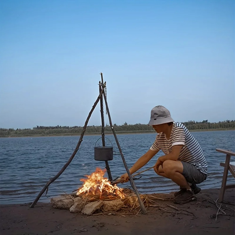 Outdoor BBQ Tripod Portable De - Camping Hanging Cooking Pot recension och pris