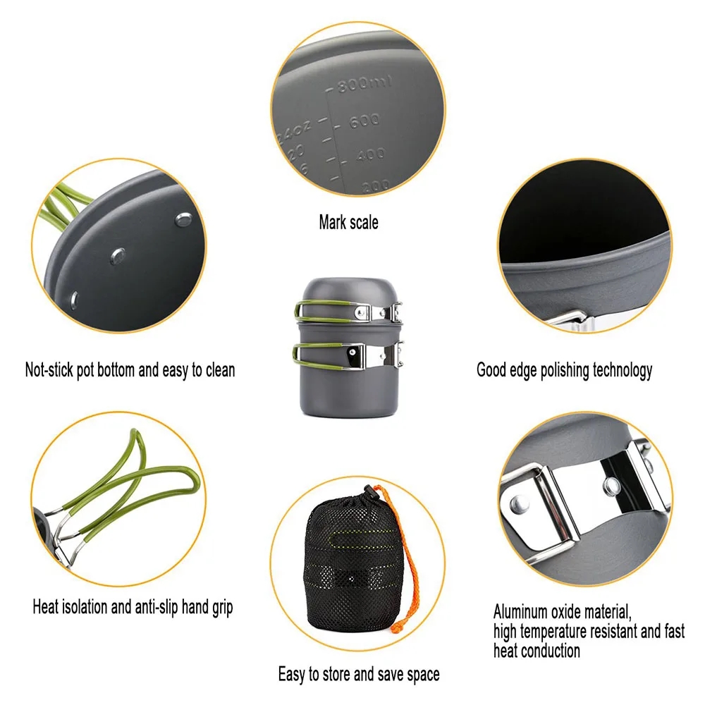 Camping Cookware Mess Kit Ultr - Camping Cooking Full Set recension och pris