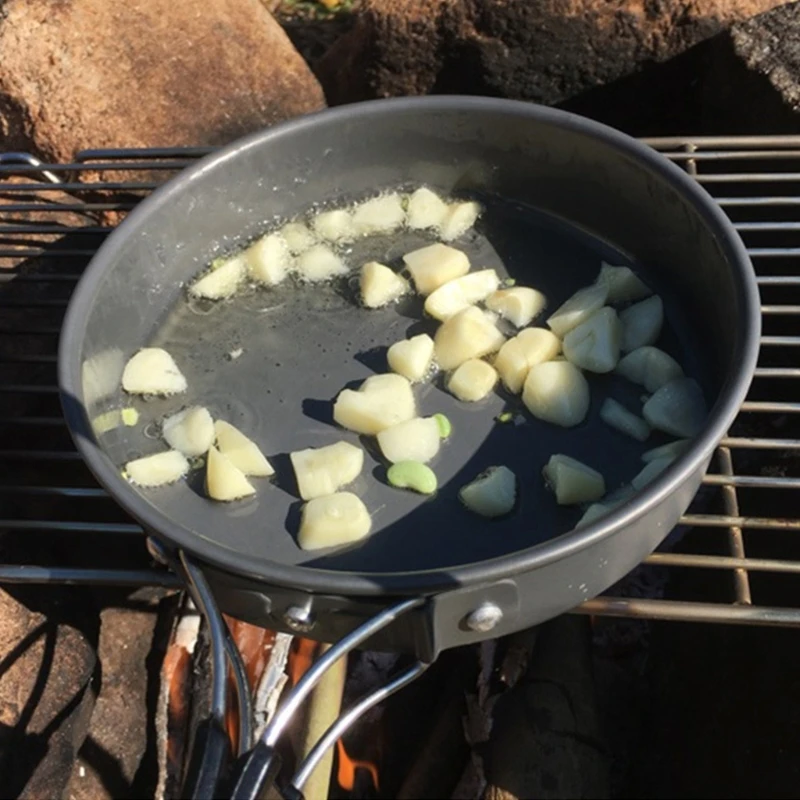 Portable Frying Pan with Stora - Camping Cooking Wok recension och pris