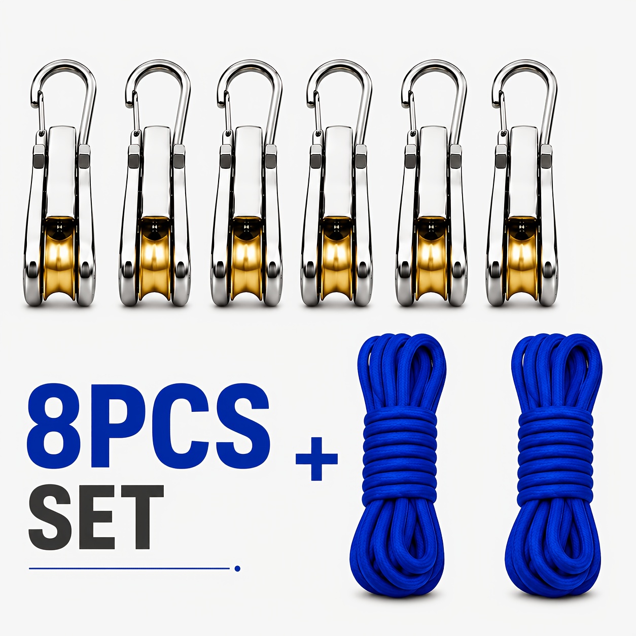 4/6/8pcs Rope Set with Roller  - Camping Cooking Utensils Kit recension och pris