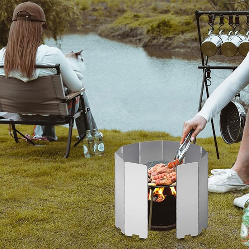 10 Plates Gas Stove Wind Shiel - Camping Cooking Windscreen recension och pris