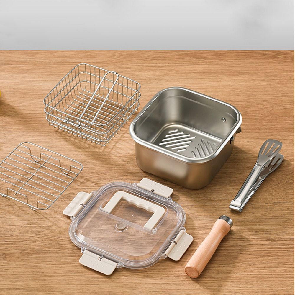 Portable Stainless Steel Fryin - Camping Cooking Full Set recension och pris