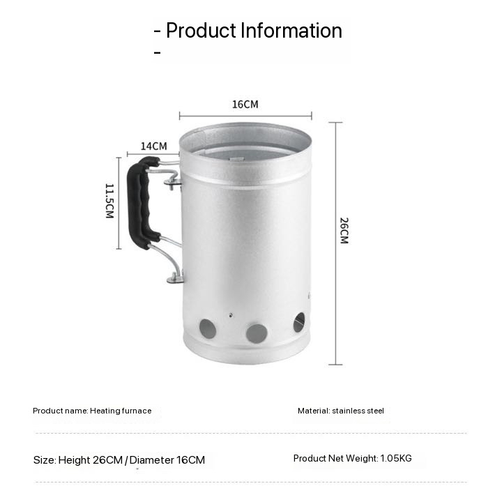 -FAVOUR Auplex Kamado Stainles - Charcoal Chimney Starter recension och pris