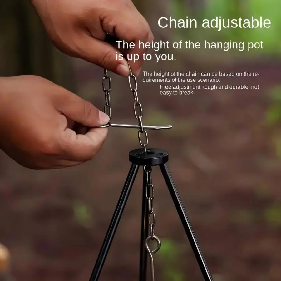 Outdoor Large Bonfire Tripod P - Camping Hanging Cooking Pot recension och pris