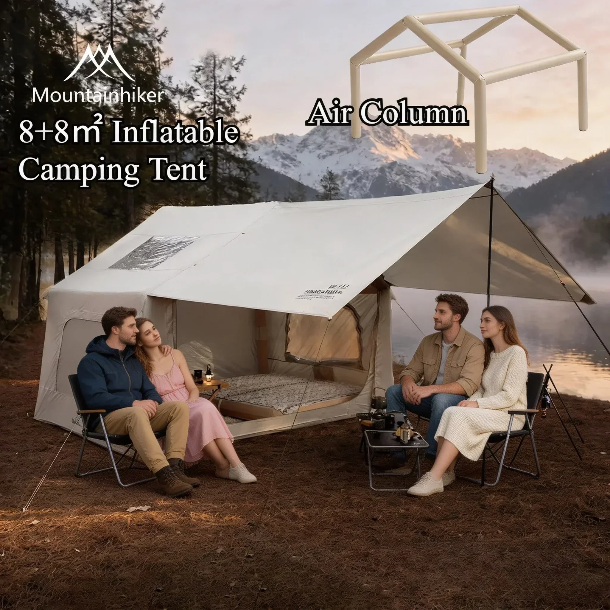 8+8㎡ MOUNTAINHIKER Inflatable  - Camping Cooking Utensils Kit recension och pris