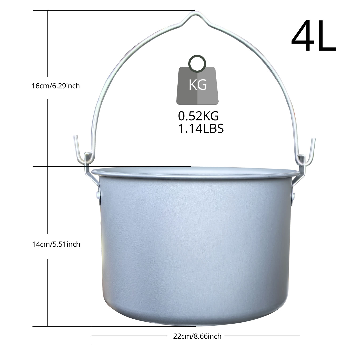 4L Outdoor Hanging Pot Camping - Camping Hanging Cooking Pot recension och pris