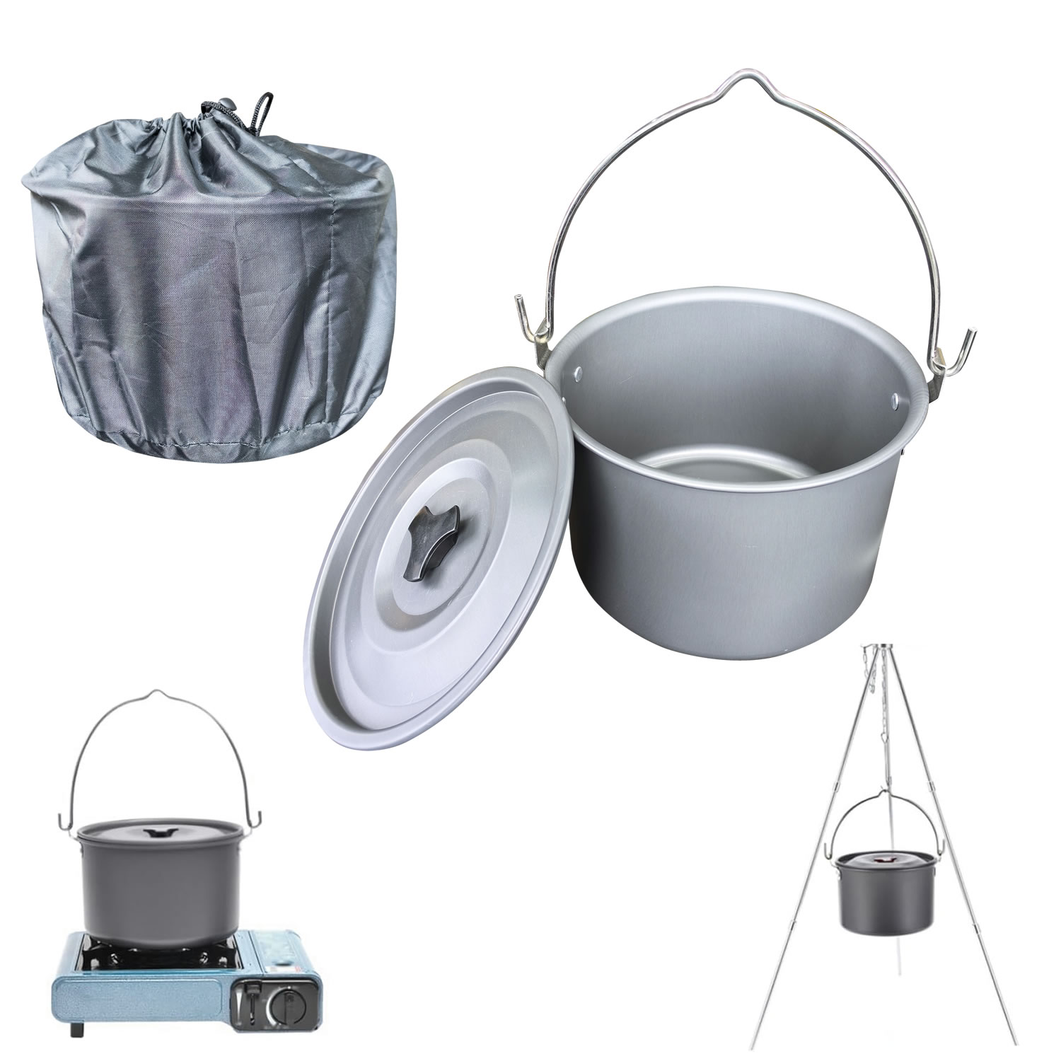 4L Outdoor Hanging Pot Camping - Camping Hanging Cooking Pot recension och pris
