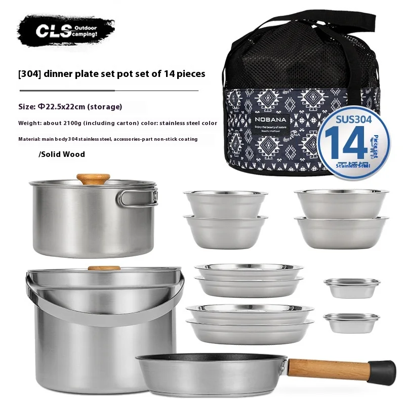 CLS&NOBANA Newset Outdoor Camp - Camping Cooking Set For 4 recension och pris