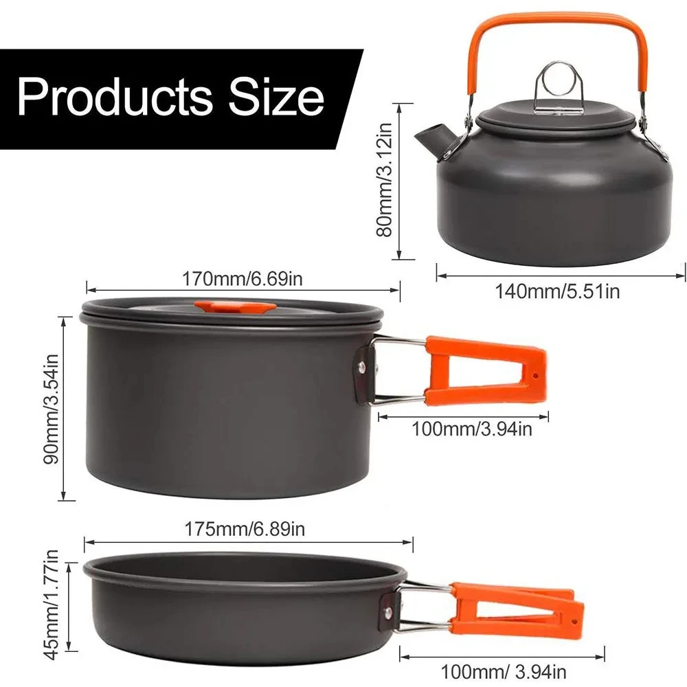 Camping Cookware Kit Outdoor C - Camping Cooking Set For 4 recension och pris