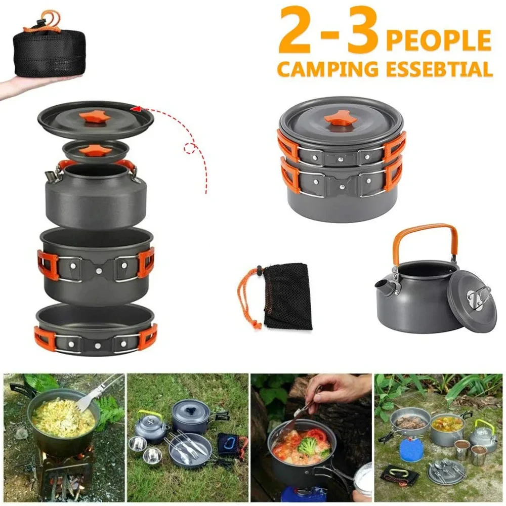 Camping Cookware Kit Outdoor C - Camping Cooking Set For 4 recension och pris