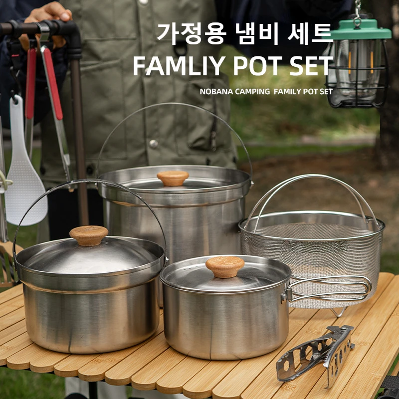 2026 New Outdoor Stainless Ste - Camping Cooking Set With Bag recension och pris