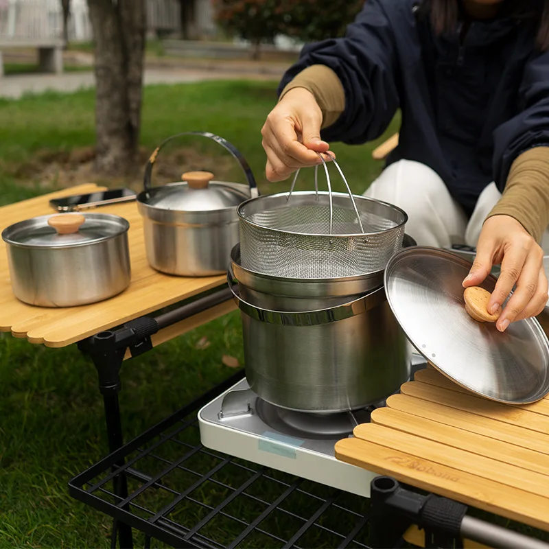 2026 New Outdoor Stainless Ste - Camping Cooking Set With Bag recension och pris