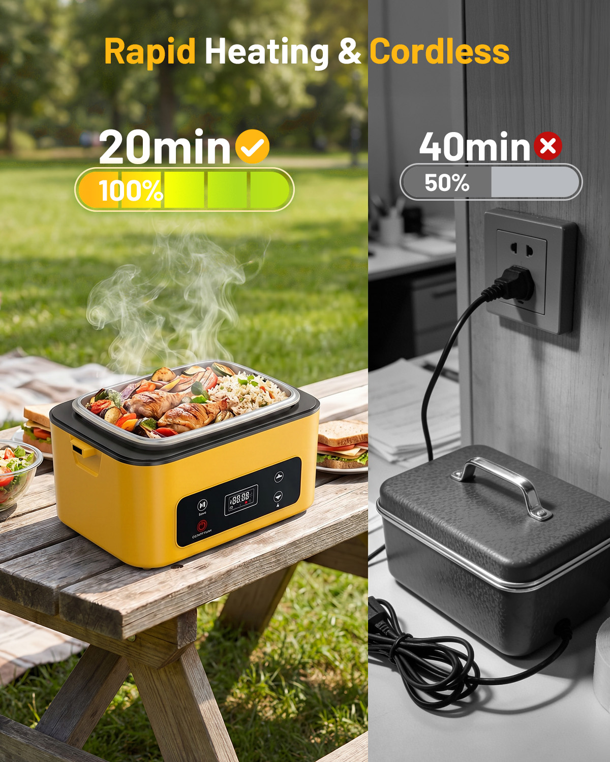 TaskStar Portable Heated Lunch - Camping Cooking Food recension och pris