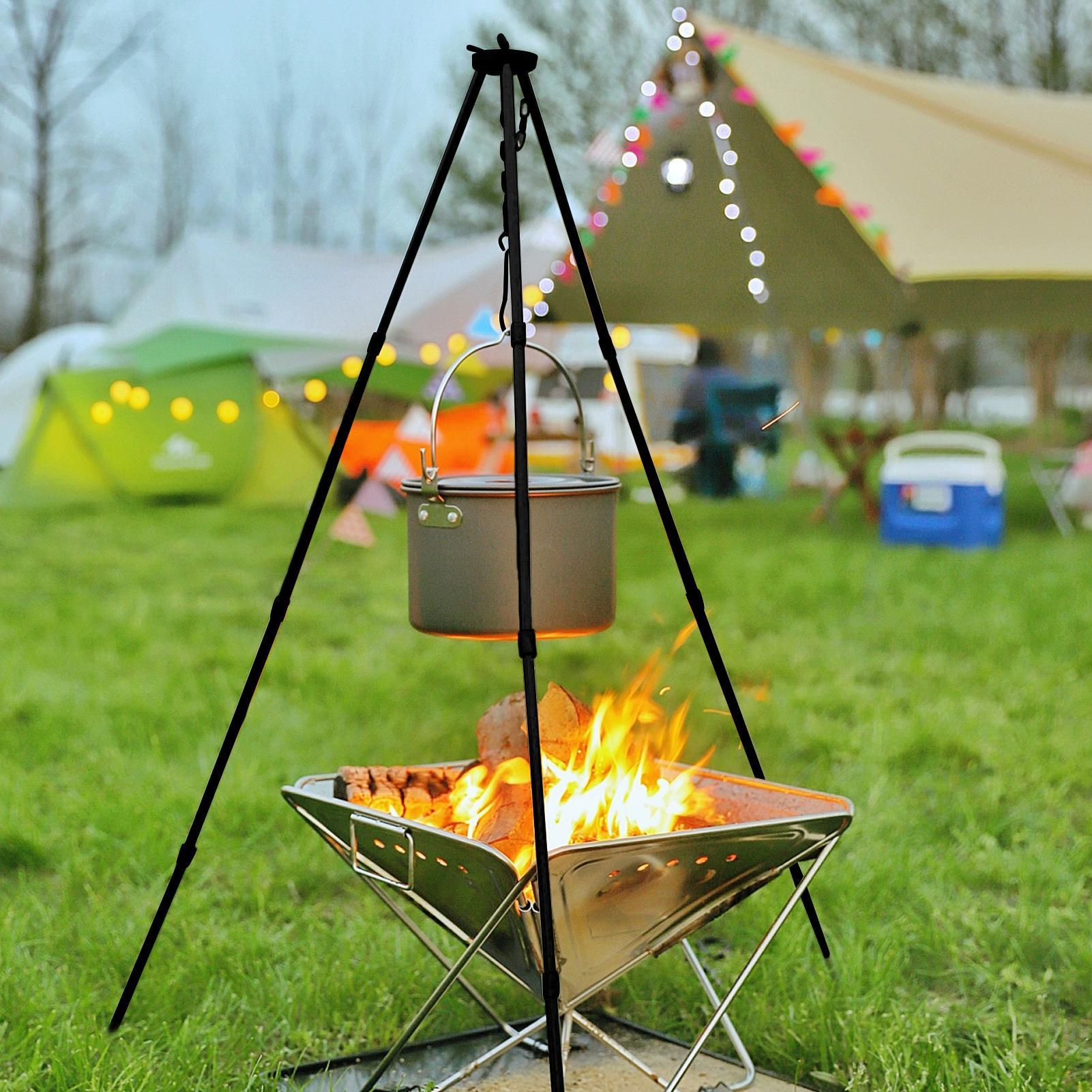 Outdoor Large Bonfire Tripod P - Camping Hanging Cooking Pot recension och pris