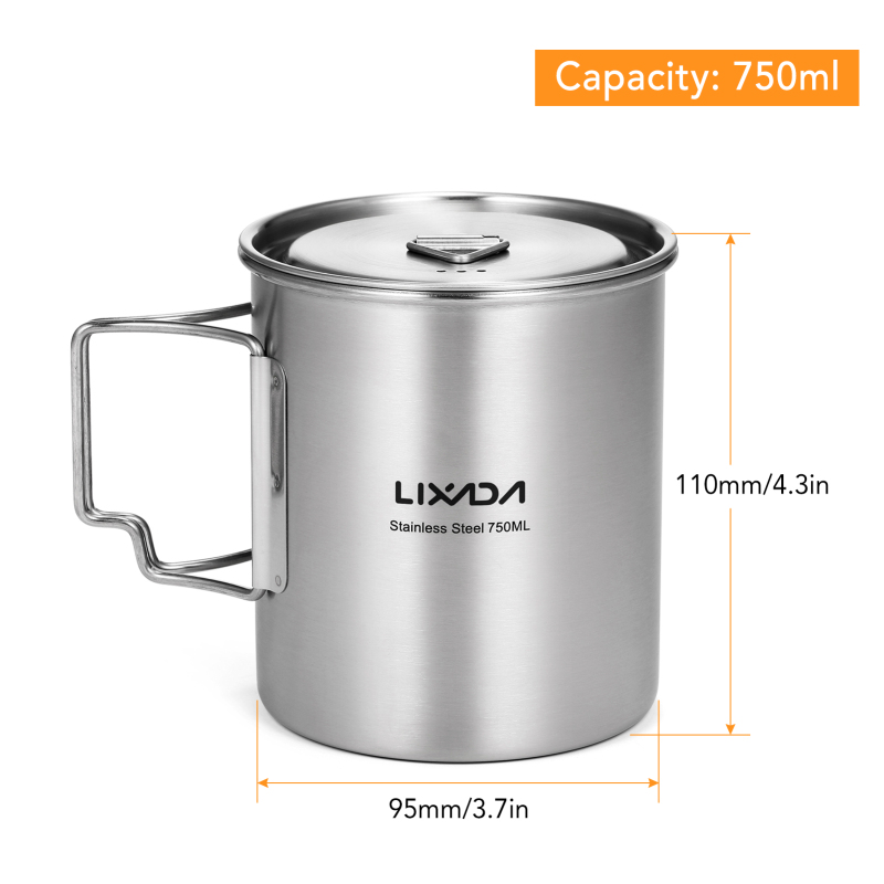 Lixada 750ml Cup Outdoor Stain - Camping Cooking Mug recension och pris