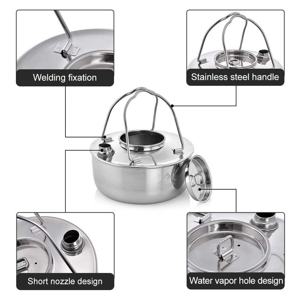 Widesea Camping Outdoor 1.7L S - Camping Cooking Kettle recension och pris