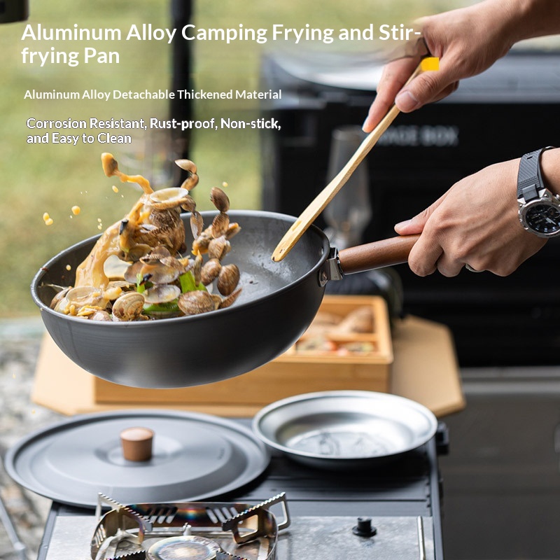 Outdoor Aluminum Alloy Wok Wit - Camping Cooking Wok recension och pris