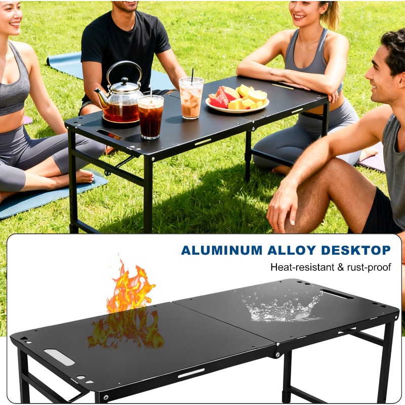 Camping Table Adjustable Foldi - Camping Outdoor Cooking Table recension och pris