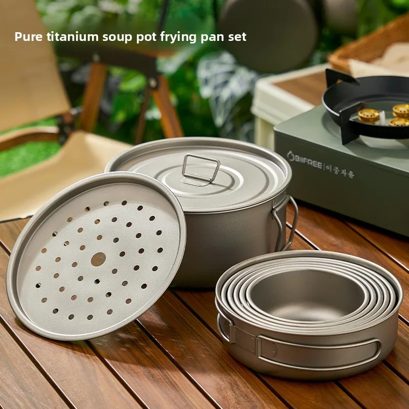 Titanium Outdoor Pot Set Picni - Camping Cooking Set With Bag recension och pris