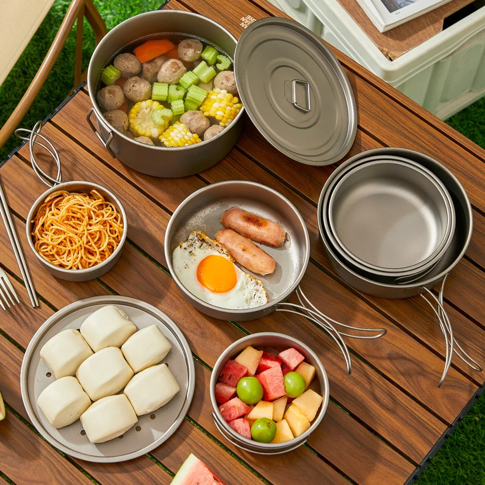 Titanium Outdoor Pot Set Picni - Camping Cooking Set With Bag recension och pris