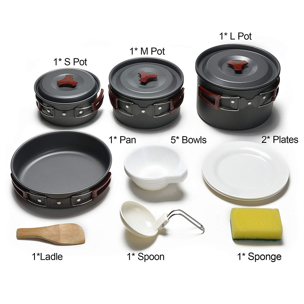 Outdoor Camping Cookware Kit N - Camping Cooking Wok recension och pris