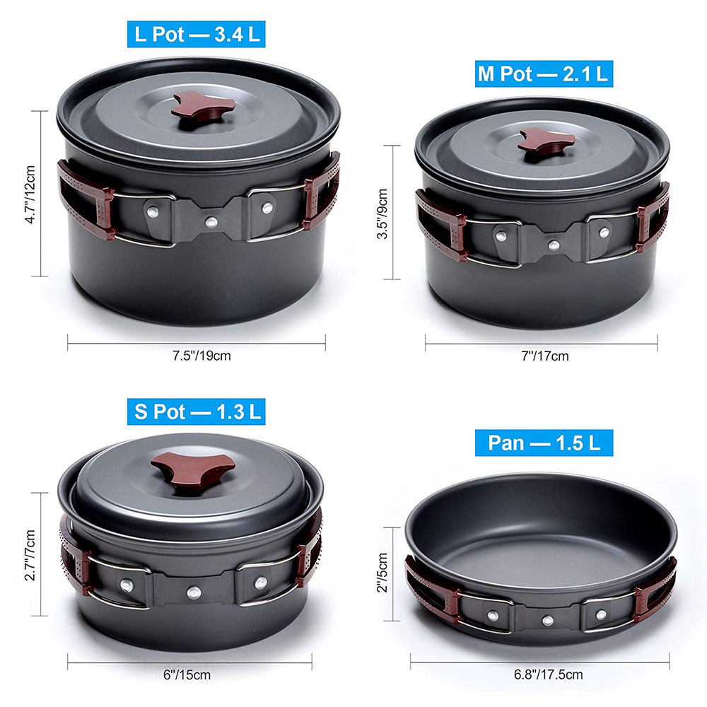 Outdoor Camping Cookware Kit N - Camping Cooking Wok recension och pris