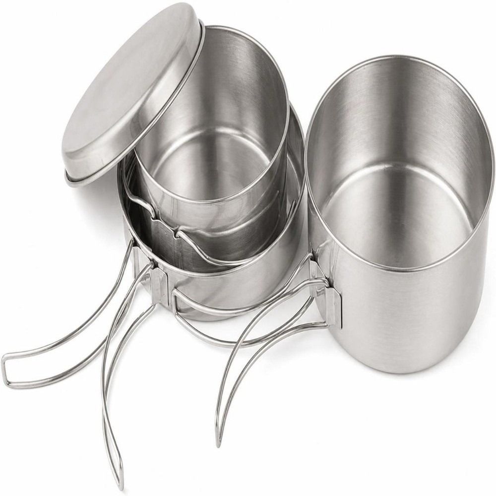 4 Pcs Stainless Steel Camping  - Camping Cooking Set For 4 recension och pris