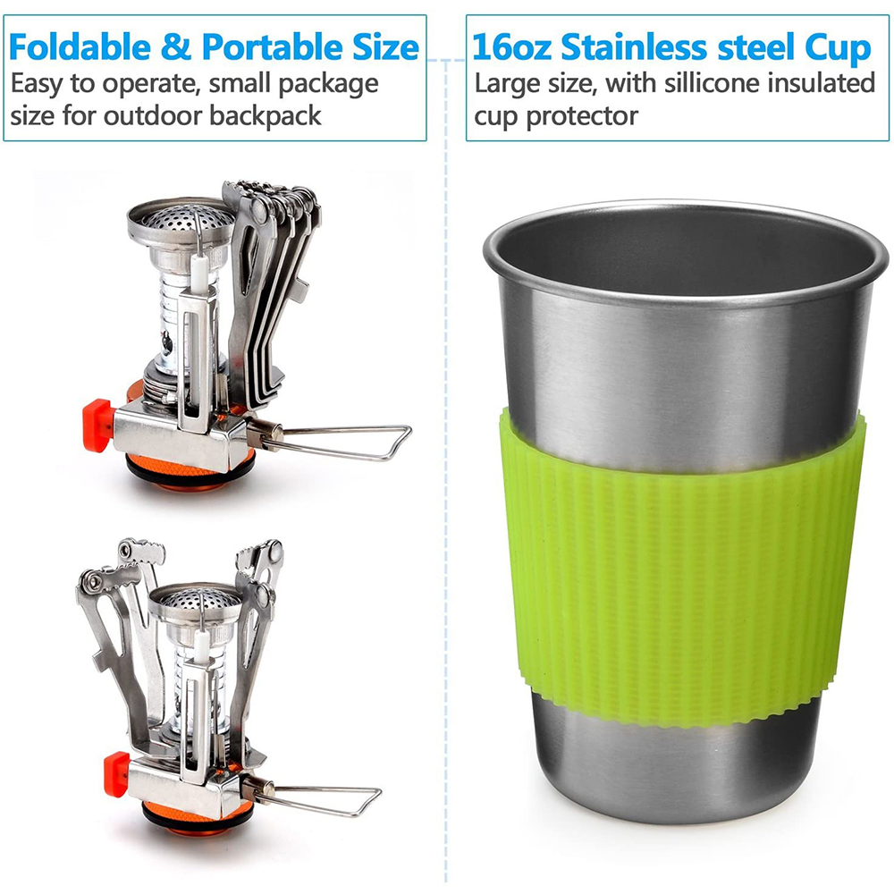Camping Cookware Kit with Stov - Camping Cooking Full Set recension och pris